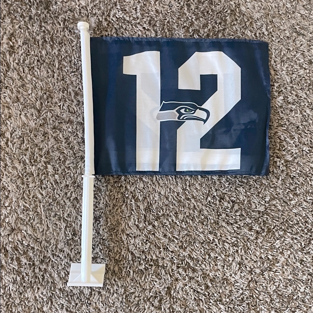 Seattle Seahawks 12th Man 2-Sided Window Mount Car Flag